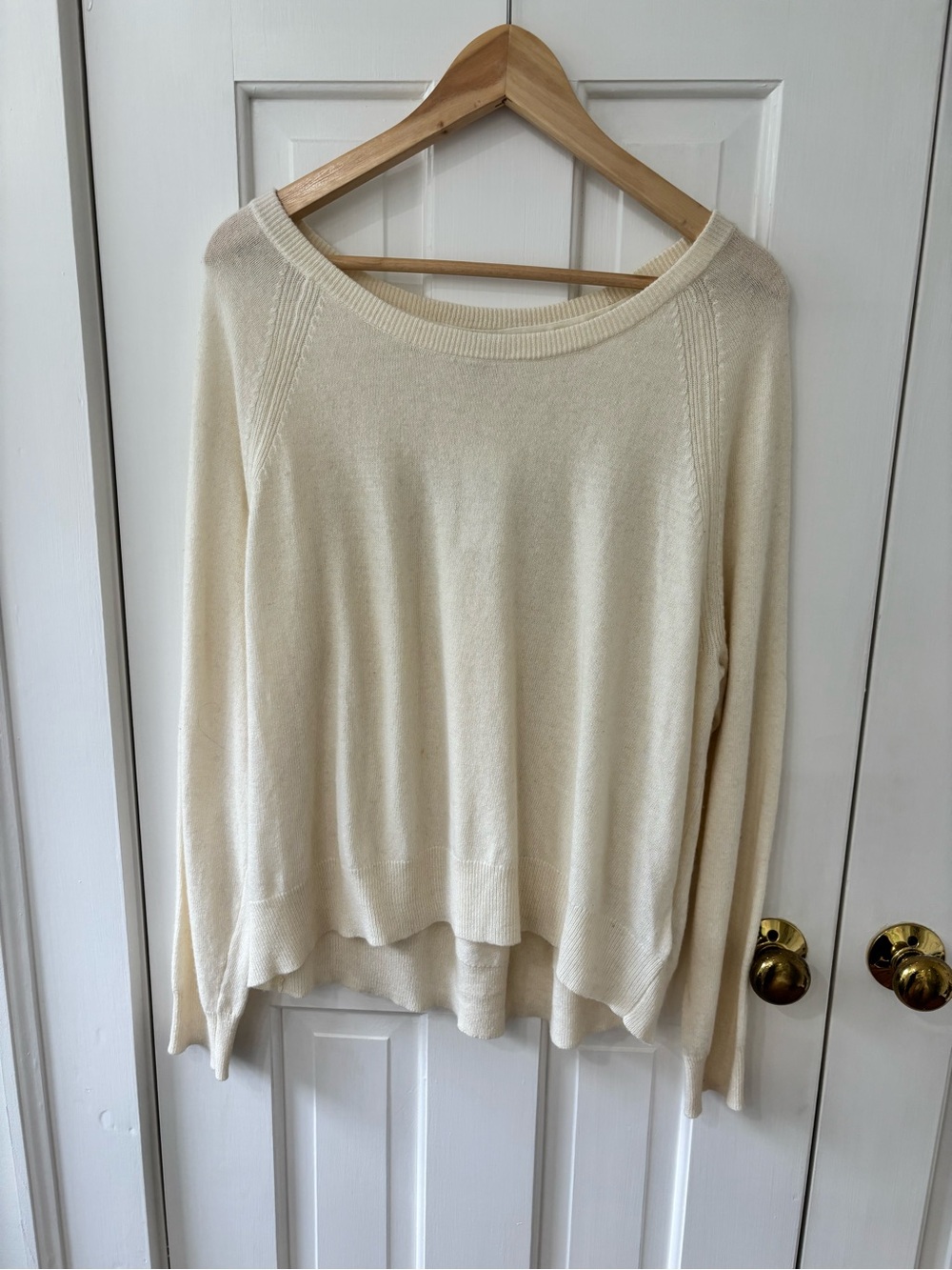 Banana Republic Cream Scoop Neck Lightweight Sweater